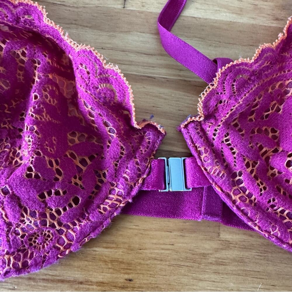 Intimately Free People What She Said Pink Magenta Front Clasp Bra Size 32D - Picture 3 of 7